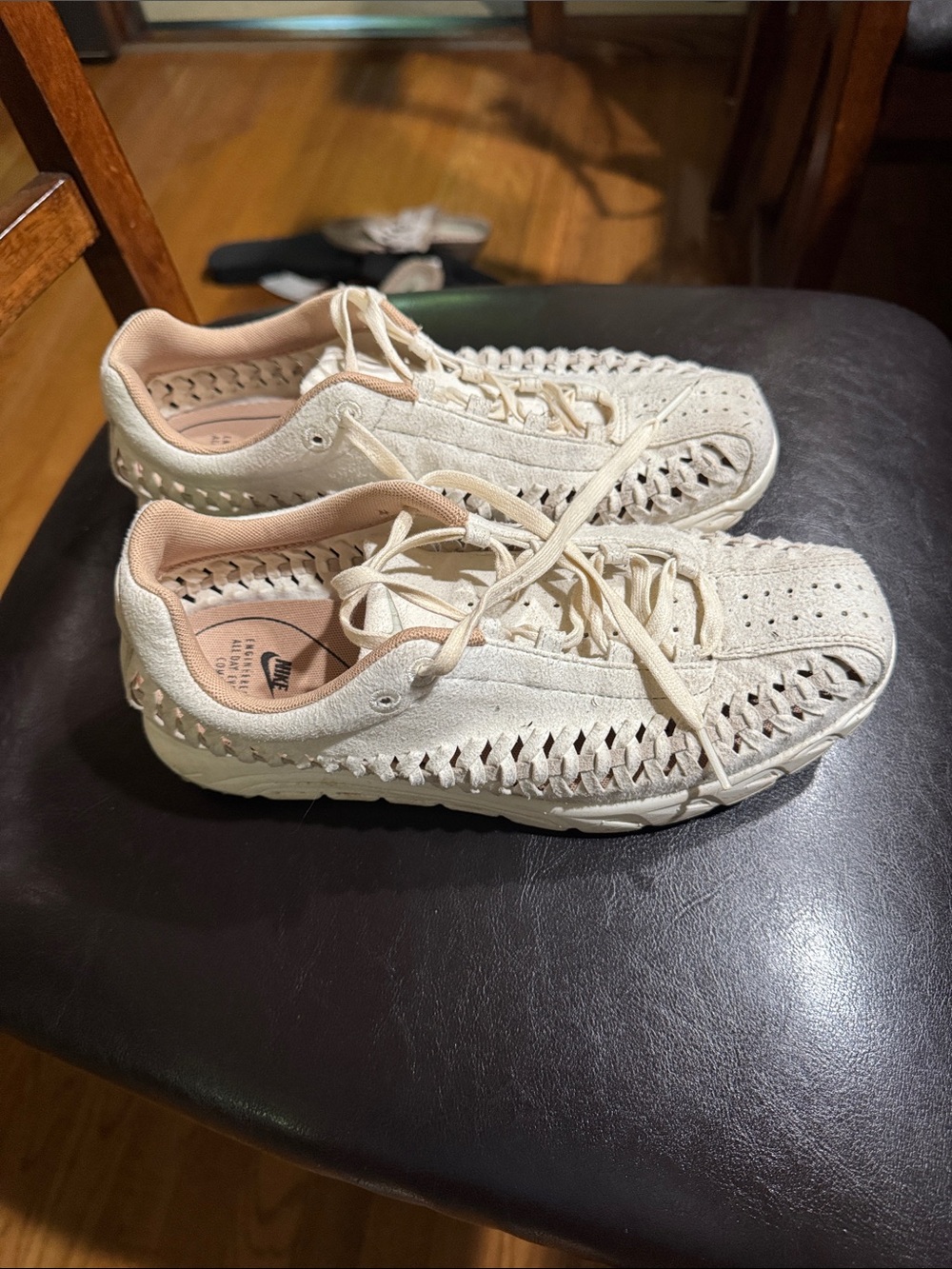 Nike Woven Lace-Up Sneakers in white.  Very light weight.